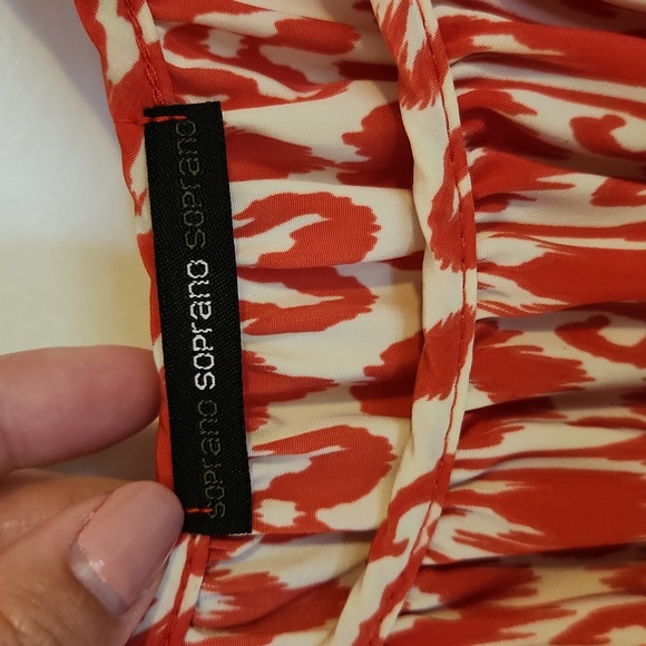 Orange and cream tribal print dress - Picture 5 of 6